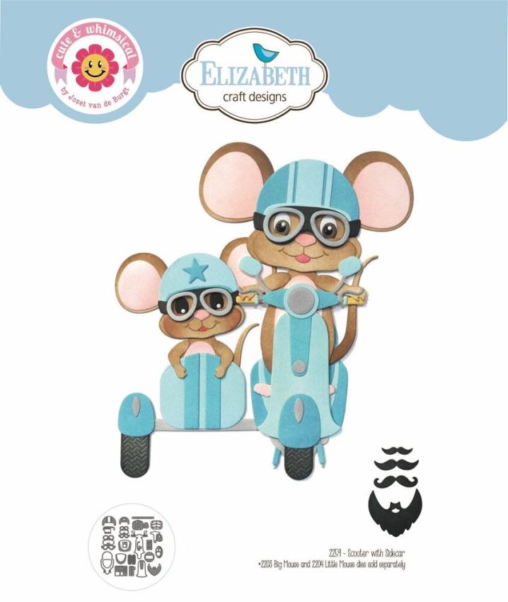 Elizabeth Craft Designs - Stanzschalone "Scooter with Sidecar" Dies