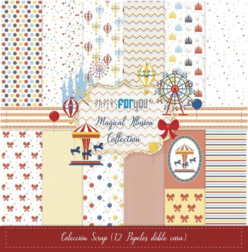 Papers For You - Designpapier "Magical Illusion" Scrap Paper Pack 30,5 x 32 cm - 12 Bogen