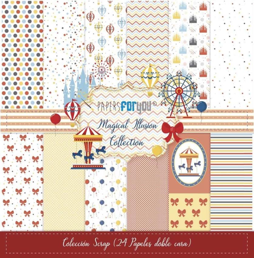 Papers For You - Designpapier "Magical Illusion" Scrap Paper Pack 8x8 Inch - 24 Bogen