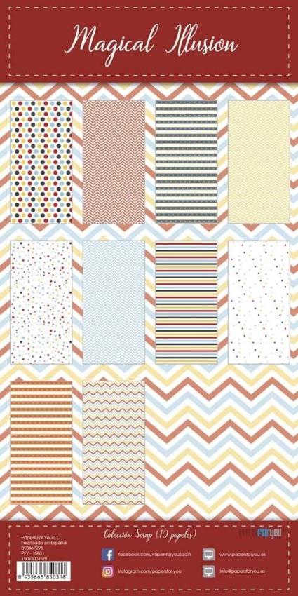 Papers For You - Designpapier "Magical Illusion" Scrap Paper Pack 6x12 Inch - 10 Bogen 