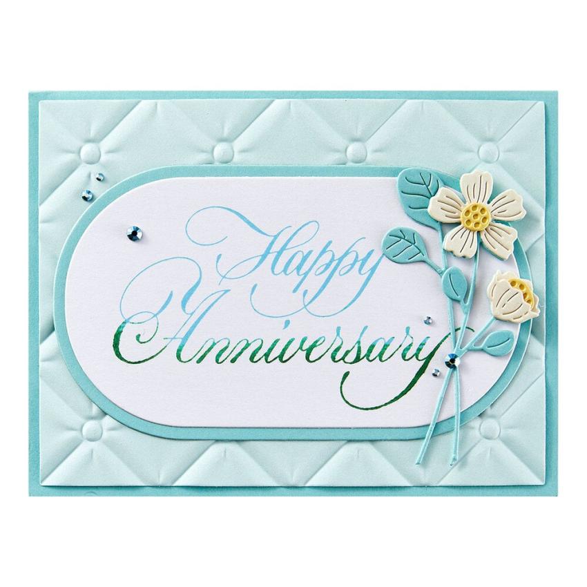 Spellbinders - Buchdrucktechnik "Happy Anniversary" BetterPress Plate