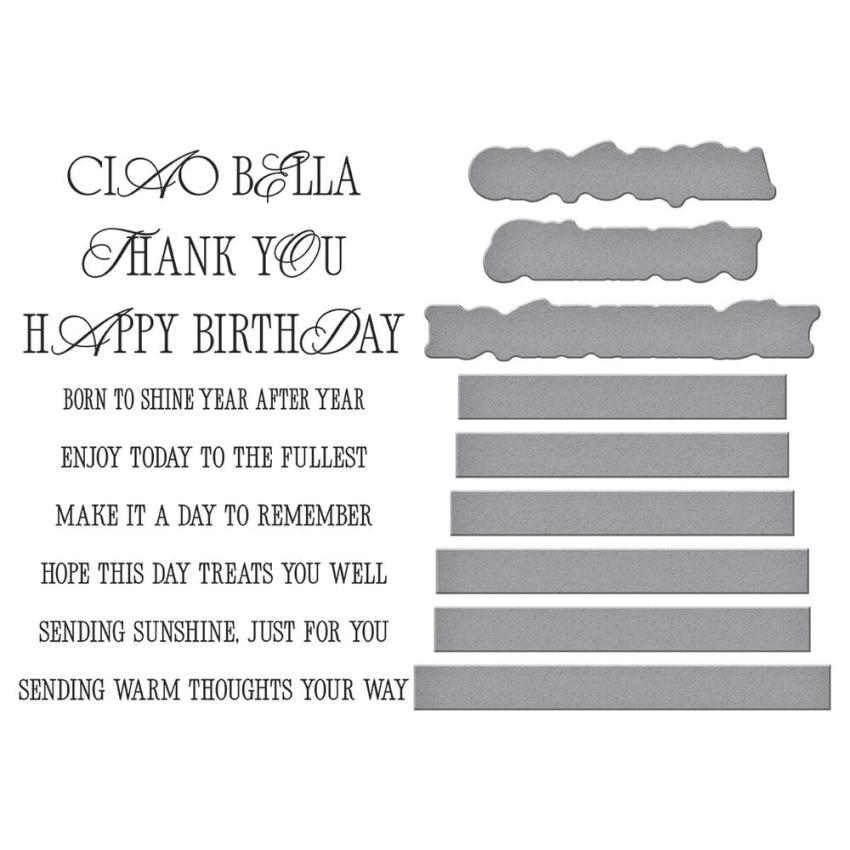 Spellbinders - Buchdrucktechnik "La Dolce Vita Sentiments" BetterPress Plate & Dies