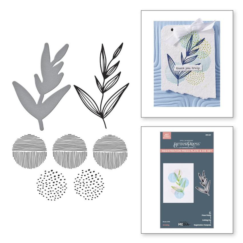 Spellbinders - Buchdrucktechnik "Growing" BetterPress Plate & Dies