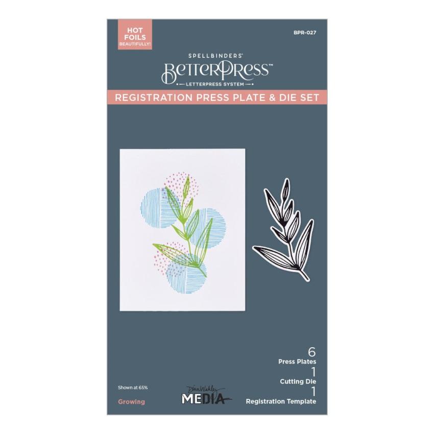 Spellbinders - Buchdrucktechnik "Growing" BetterPress Plate & Dies