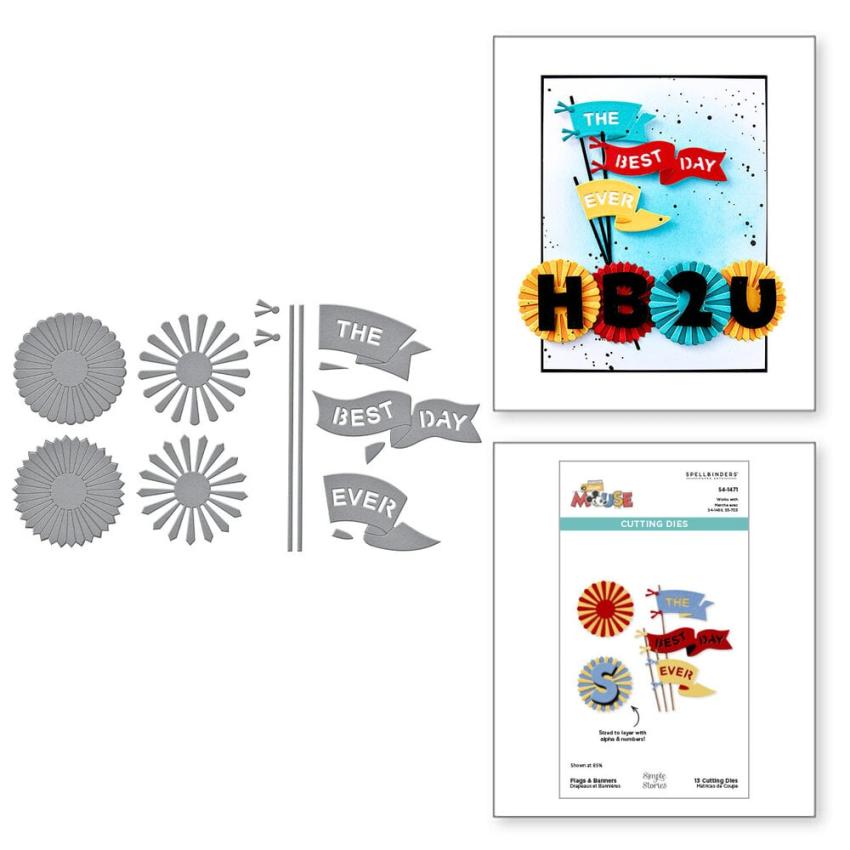 Spellbinders - Stanzschablone "Flags & Banners" Dies