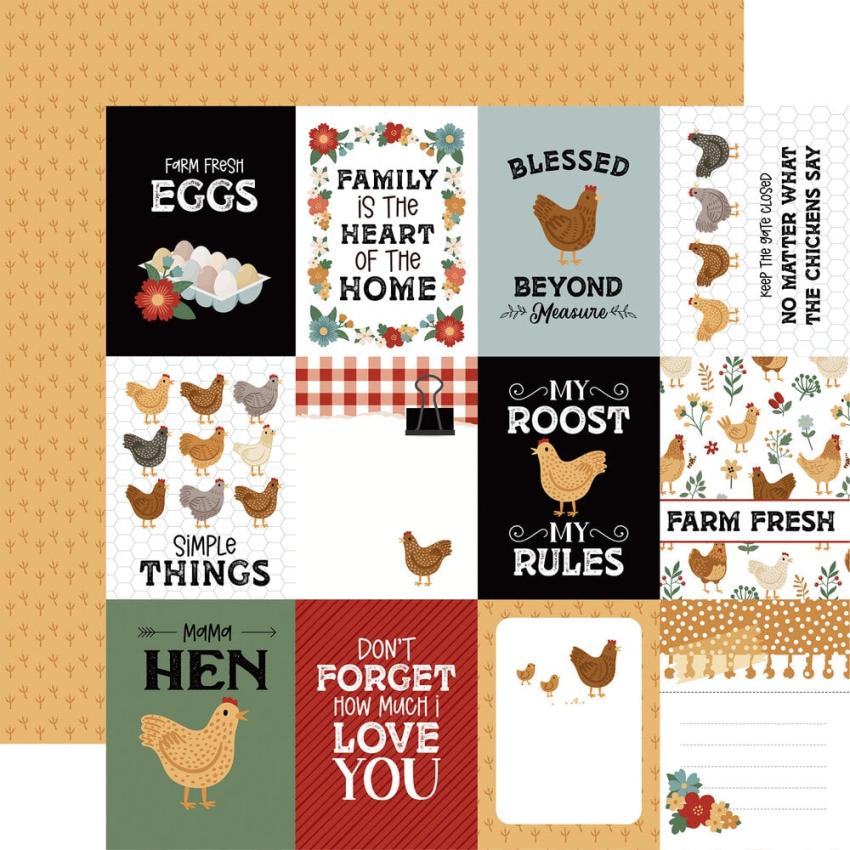 Echo Park - Designpapier "Chickens" Collection Kit 12x12 Inch - 12 Bogen