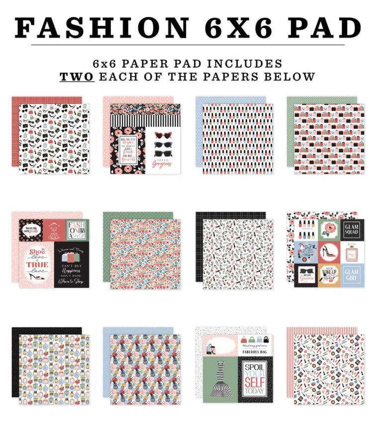 Echo Park - Designpapier "Fashion" Paper Pack 6x6 Inch - 24 Bogen