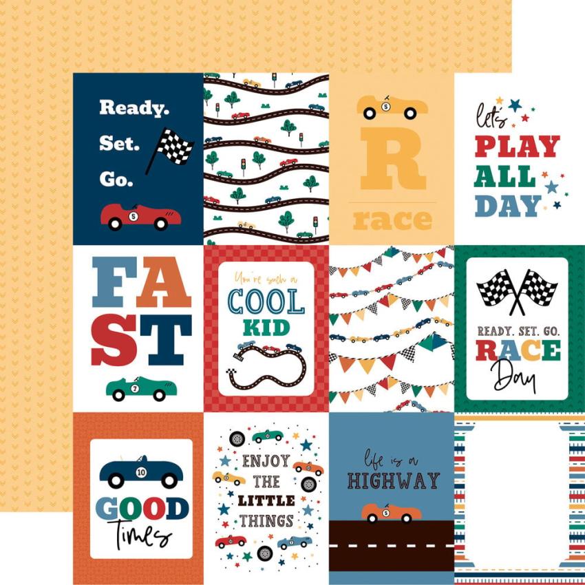 Echo Park - Designpapier "Vroom!" Collection Kit 12x12 Inch - 12 Bogen