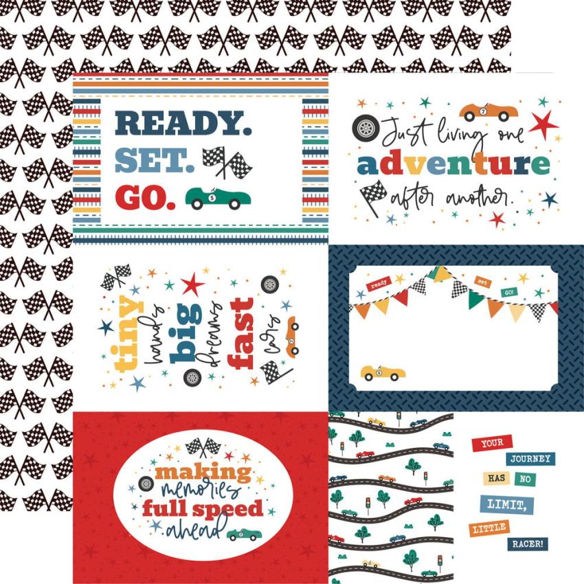 Echo Park - Designpapier "Vroom!" Collection Kit 12x12 Inch - 12 Bogen