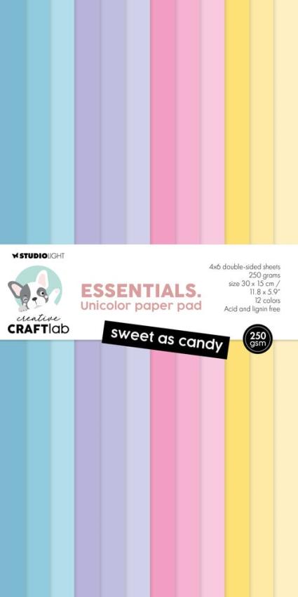 Creative Craft Lab - Studio Light - Cardstock "Sweet As Candy" Paper Pack 30x15cm - 24 Bogen