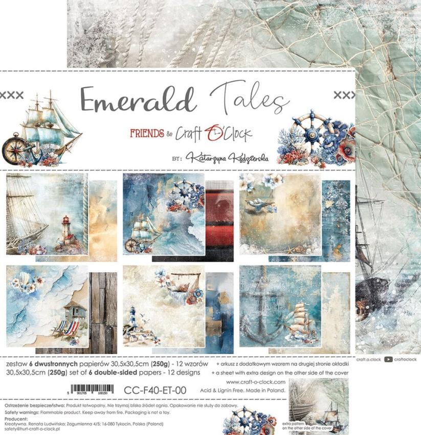 Craft OClock - Designpapier "Emerald Tales" Paper Pack 12x12 Inch - 6 Bogen