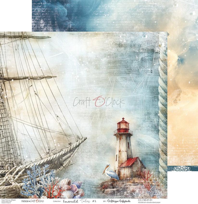 Craft OClock - Designpapier "Emerald Tales" Paper Pack 12x12 Inch - 6 Bogen