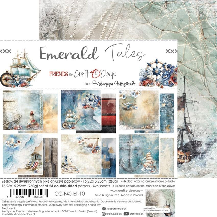 Craft OClock - Designpapier "Emerald Tales" Paper Pack 6x6 Inch - 24 Bogen