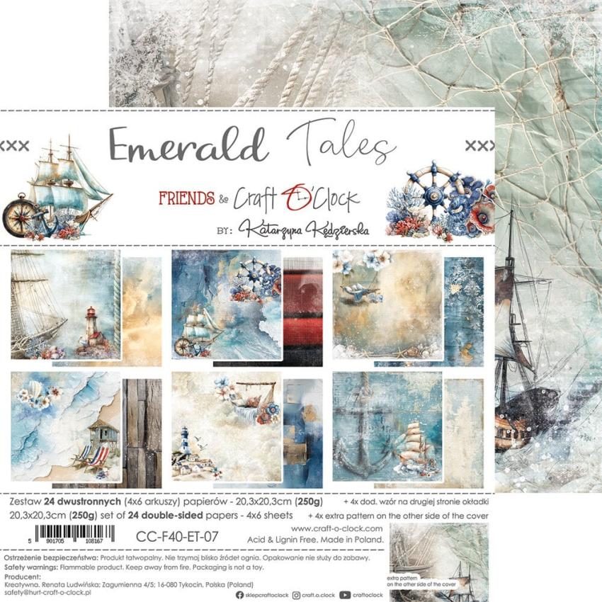 Craft OClock - Designpapier "Emerald Tales" Paper Pack 8x8 Inch - 24 Bogen