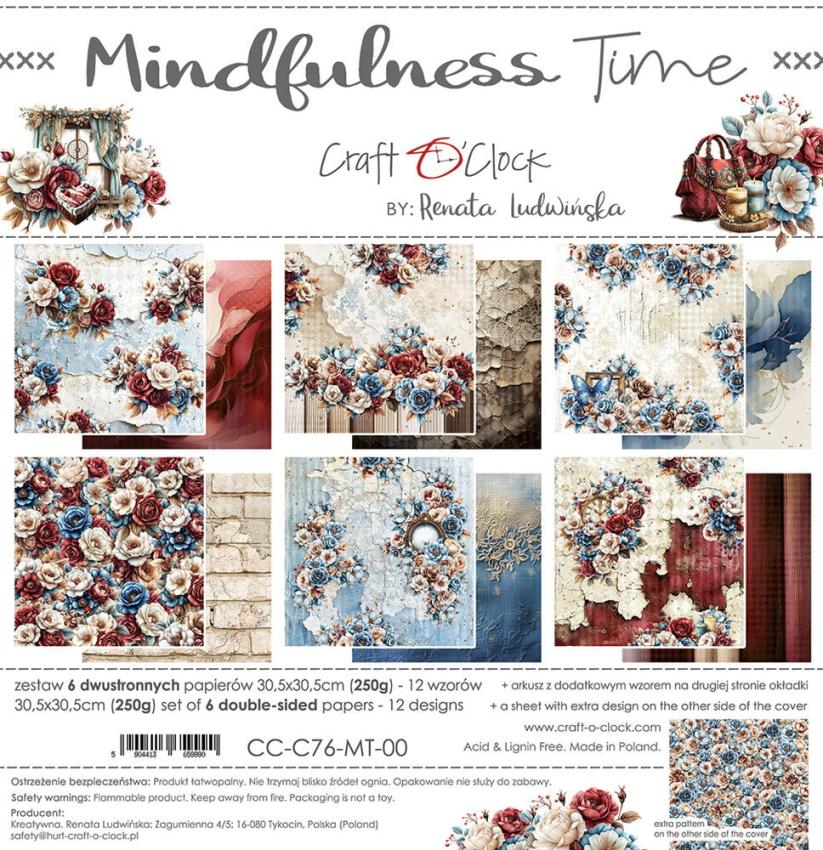 Craft OClock - Designpapier "Mindfulness Time" Paper Pack 12x12 Inch - 6 Bogen