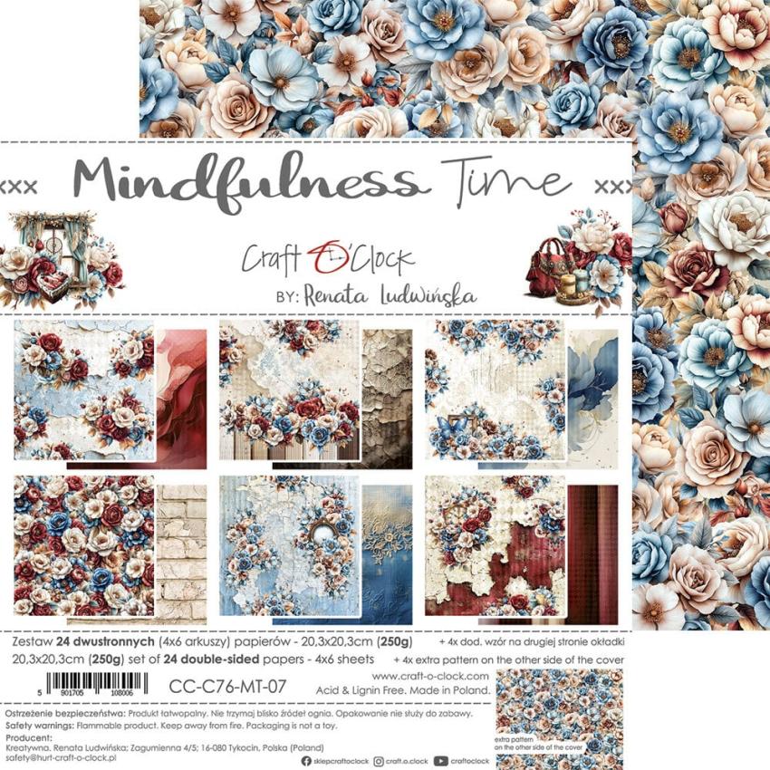 Craft OClock - Designpapier "Mindfulness Time" Paper Pack 8x8 Inch - 24 Bogen