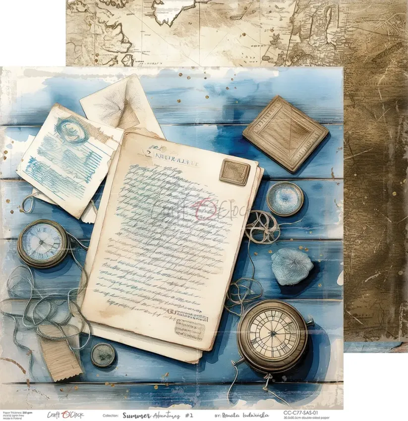 Craft OClock - Designpapier "Summer Adventures" Paper Pack 12x12 Inch - 6 Bogen