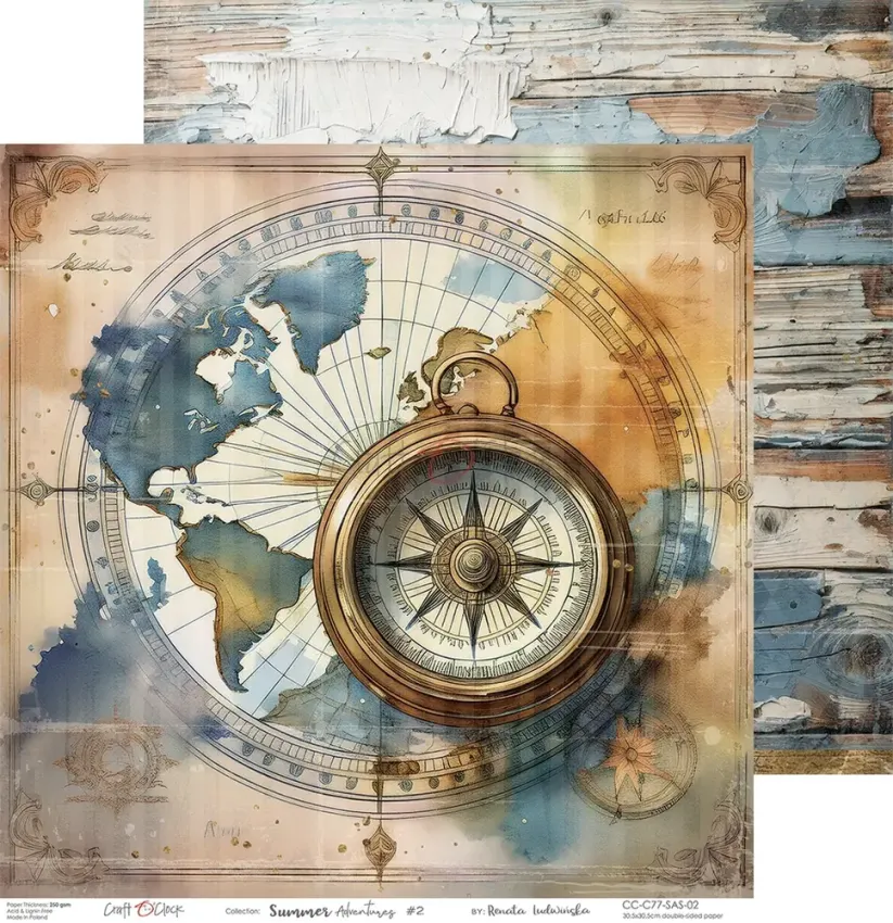 Craft OClock - Designpapier "Summer Adventures" Paper Pack 12x12 Inch - 6 Bogen