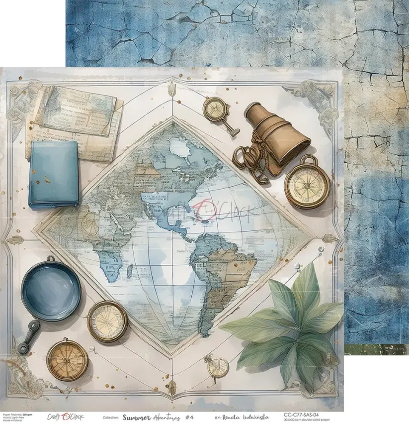 Craft OClock - Designpapier "Summer Adventures" Paper Pack 12x12 Inch - 6 Bogen