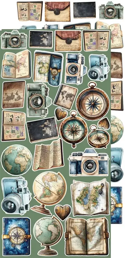 Craft OClock - Ausschneidebogen "Summer Adventures" Extra Set Trip & Adventure - 18 Bogen