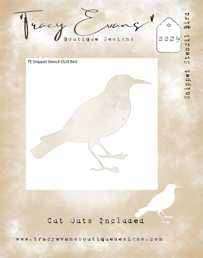 Tracy Evans - Schablone 4x4 Inch "Bird" Stencil 