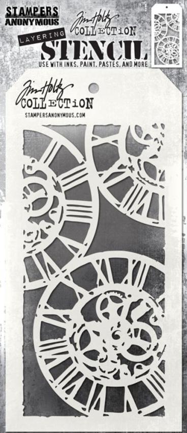 Stampers Anonymous - Schablone "Clockwork" Layering Stencil Design by Tim Holtz