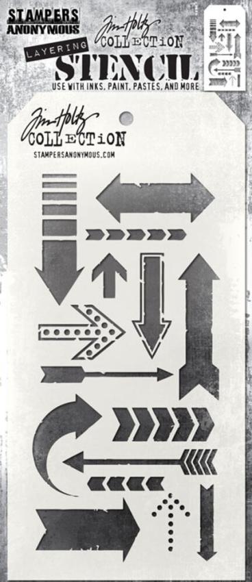 Stampers Anonymous - Schablone "Arrows" Layering Stencil Design by Tim Holtz