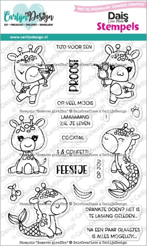 Carlijn Design - Stempelset "Zomerse Giraffen " Clear Stamp 