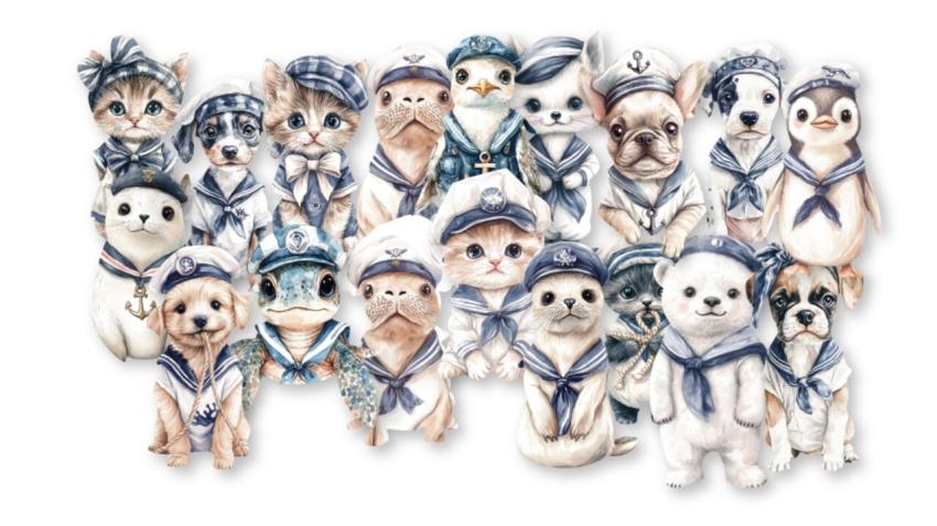 Dutch Doobadoo - Stanzteile "Little Sailors" Die Cuts
