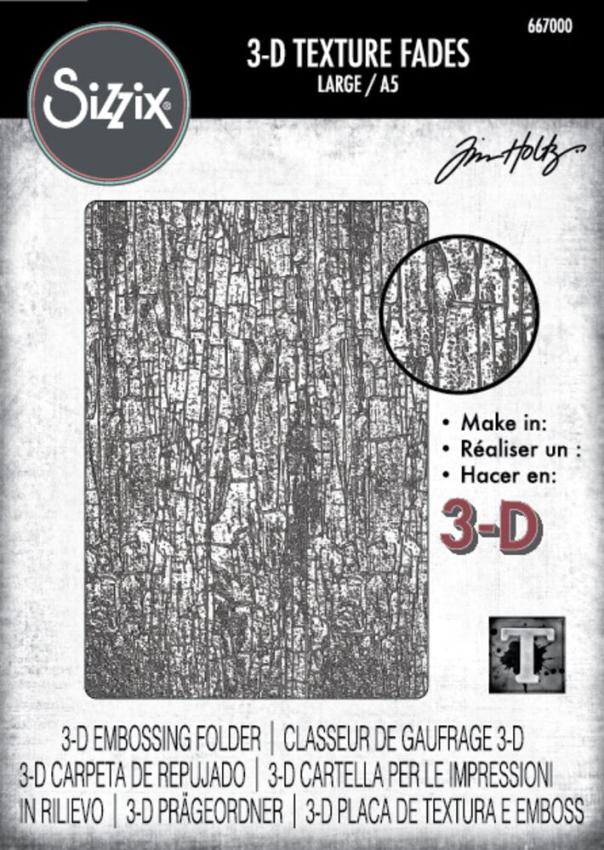Sizzix - 3D Prägefolder "Cracked Large" Embossing Folder Design by Tim Holtz