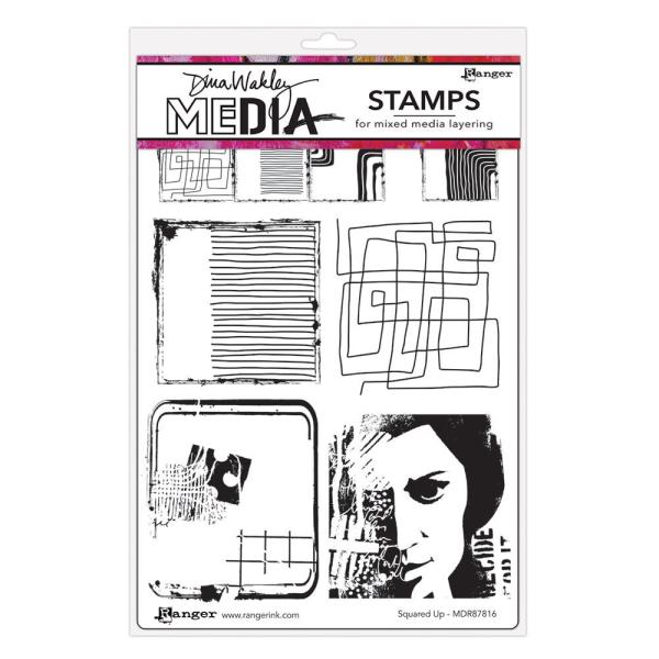 Ranger - Stempelset "Squared Up" Dylusions Cling Stamp 