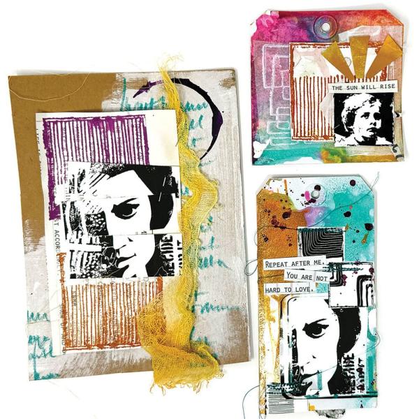 Ranger - Stempelset "Squared Up" Dylusions Cling Stamp 