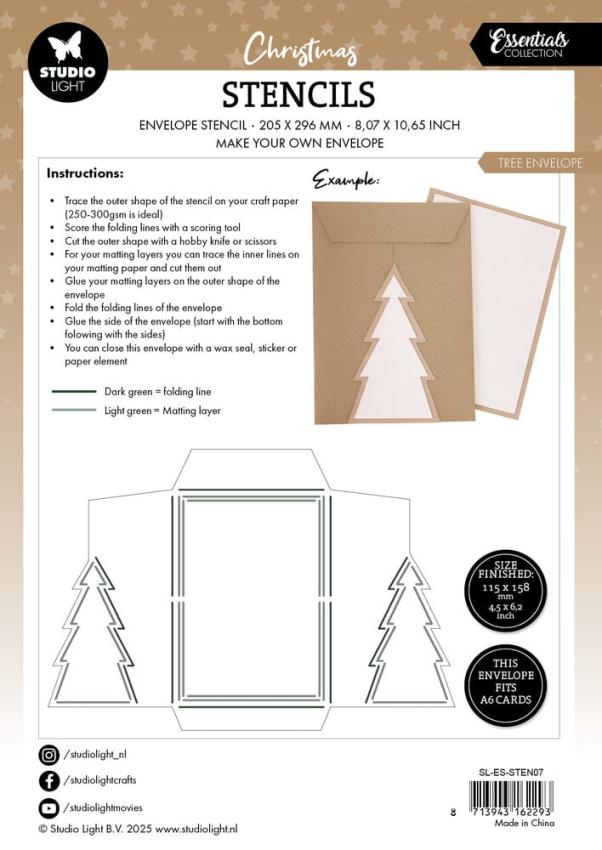 Studio Light - Schablone "Tree Envelope" Stencil  