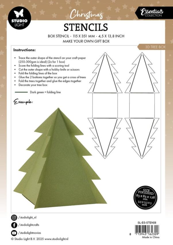 Studio Light - Schablone "3D Tree Box" Stencil  