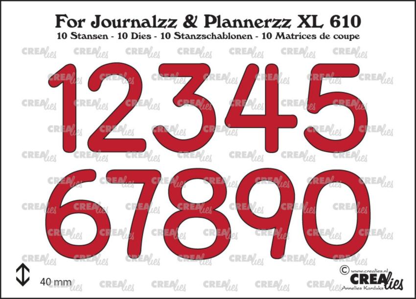 Crealies - Stanzschablone "No. 610 Numbers" For Journalzz & Plannerzz XL Dies