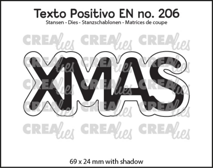 Crealies - Stanzschablone "No. 206 Xmas" Texto Positivo Dies
