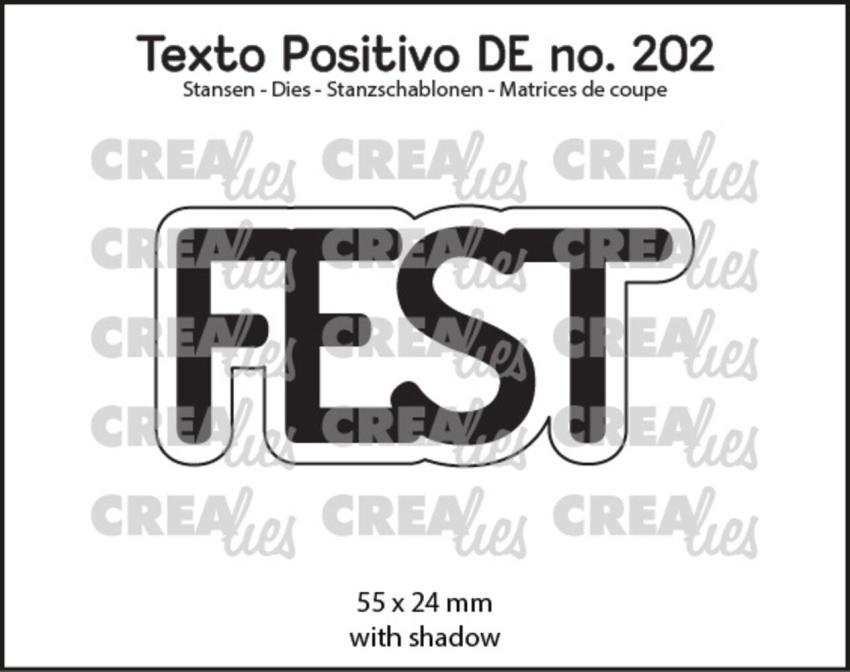 Crealies - Stanzschablone "No. 202 Fest" Texto Positivo Dies