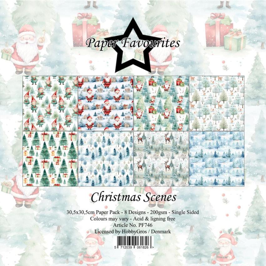 Paper Favourites - Designpapier "Christmas Scenes" Paper Pack 12x12 Inch 8 Bogen
