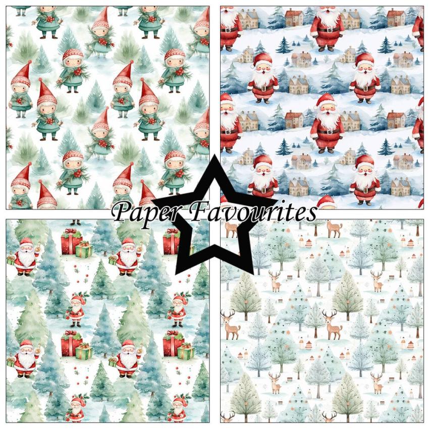 Paper Favourites - Designpapier "Christmas Scenes" Paper Pack 12x12 Inch 8 Bogen