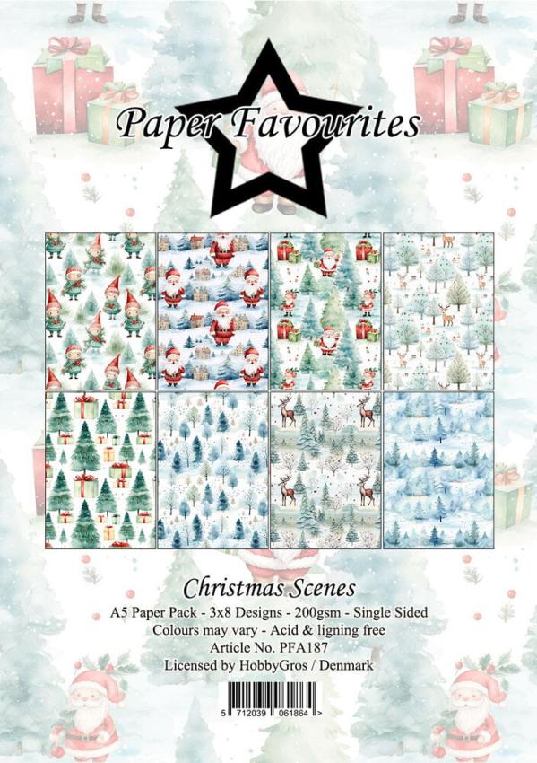 Paper Favourites - Designpapier "Christmas Scenes" Paper Pack A5 - 24 Bogen