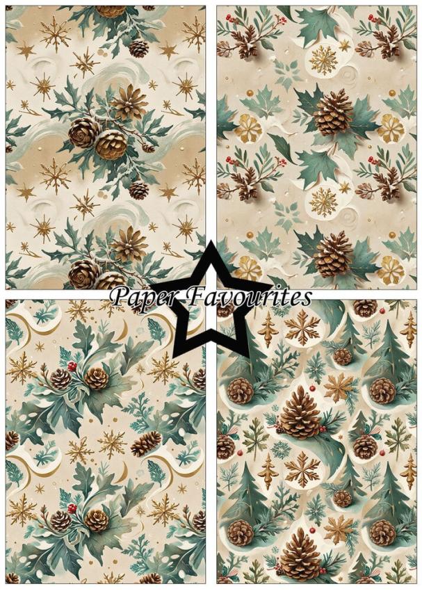 Paper Favourites - Designpapier "Pinecones" Paper Pack A5 - 24 Bogen