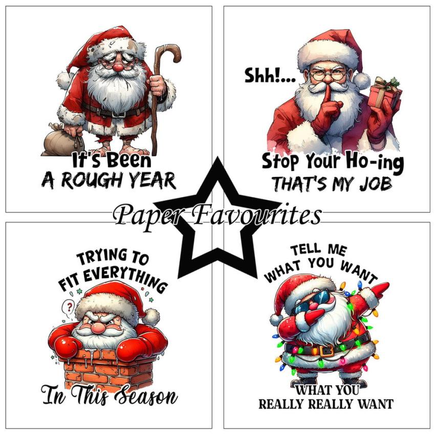 Paper Favourites - Designpapier "Sarcastic Santa" Paper Pack 6x6 Inch - 24 Bogen