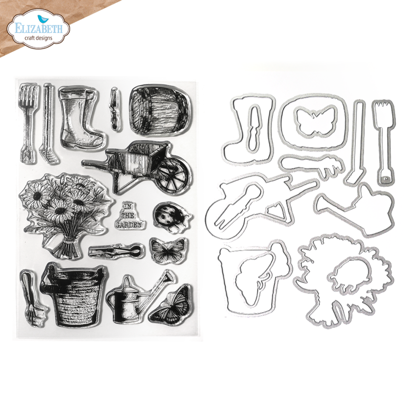 Elizabeth Craft Designs - Stempel & Stanzeschablone "Garden of Love" Stamp & Dies