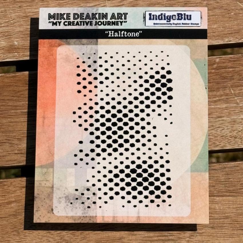 IndigoBlu - Gummistempel "Halftone" 8x5cm Rubber Stamp