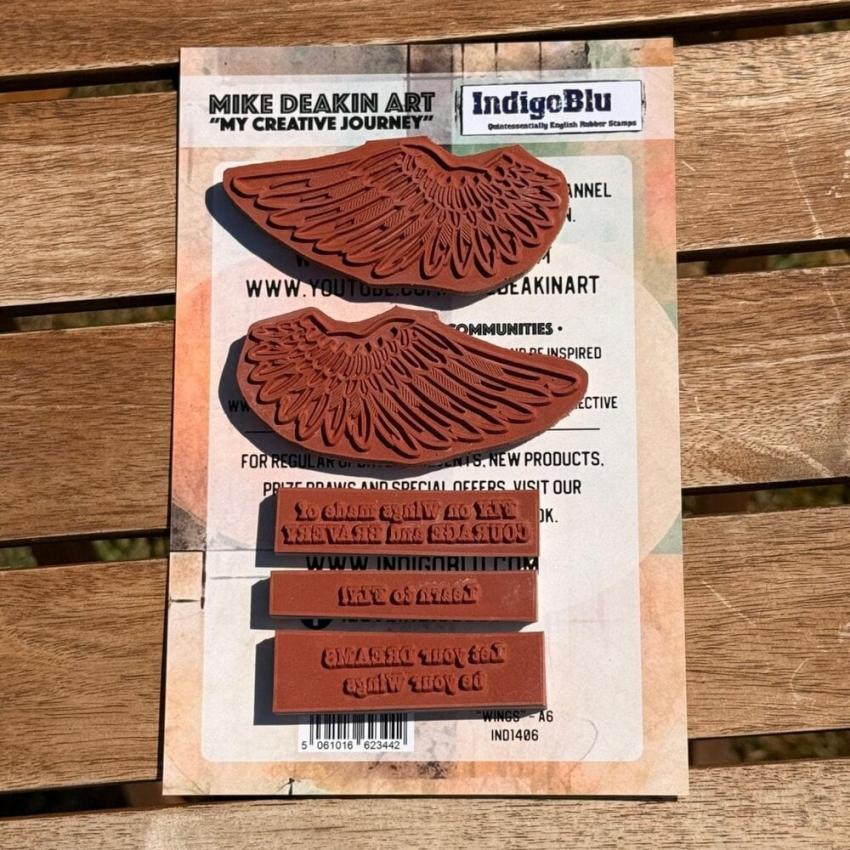 IndigoBlu - Gummistempel Set "Wings" A6 Rubber Stamp