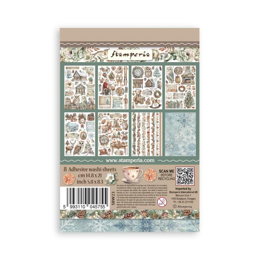 Stamperia - Washi Papier "The Owl's House" Washi Pad 14,8x21cm - 8 Bogen