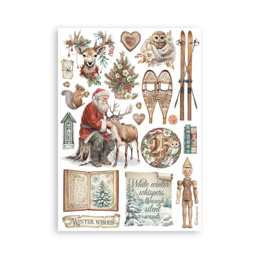 Stamperia - Washi Papier "The Owl's House" Washi Pad 14,8x21cm - 8 Bogen