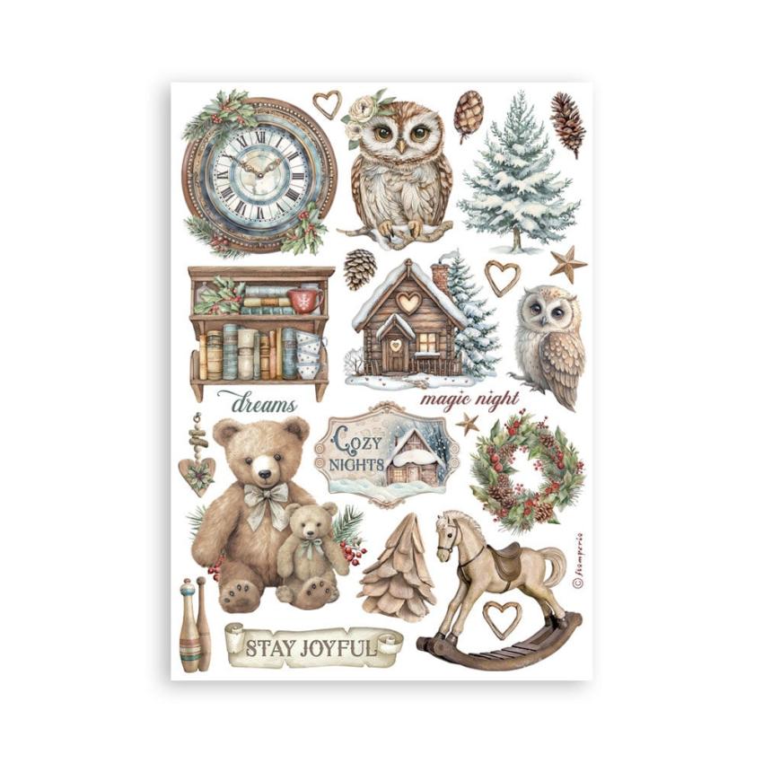 Stamperia - Washi Papier "The Owl's House" Washi Pad 14,8x21cm - 8 Bogen