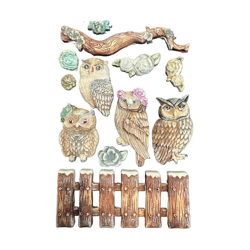 Stamperia - Gießform A5 "Owls and Branch" Soft Mould 