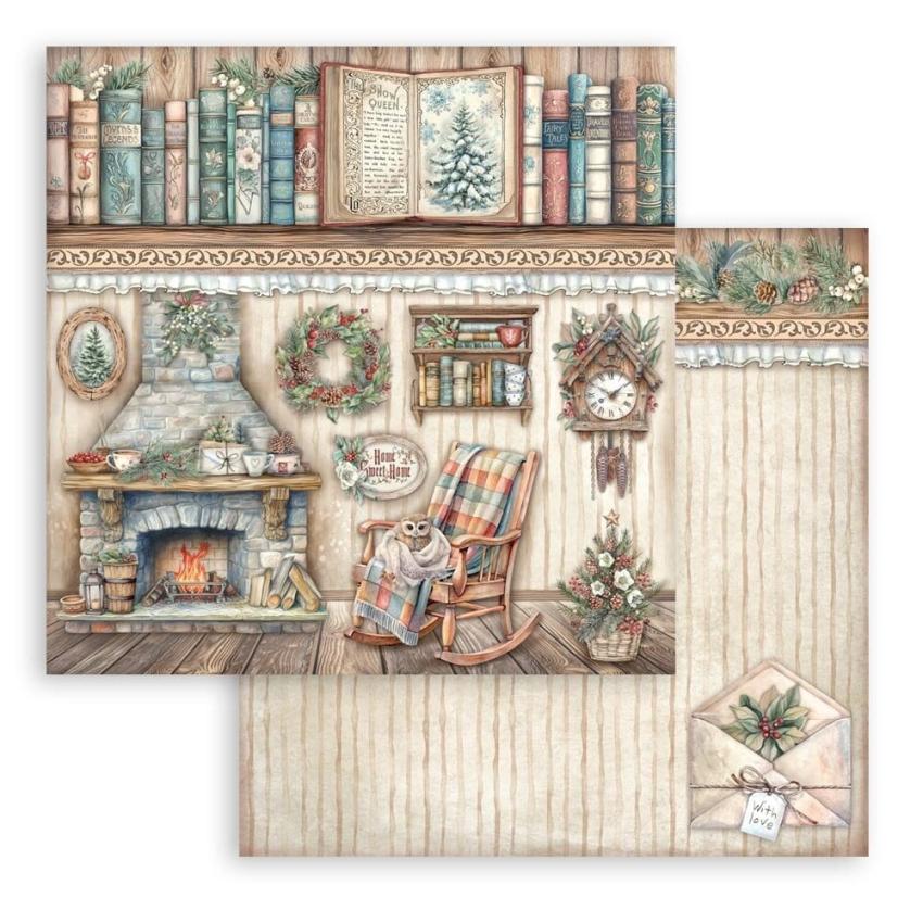 Stamperia - Designpapier "Fireplace" Paper Sheets 12x12 Inch - 10 Bogen